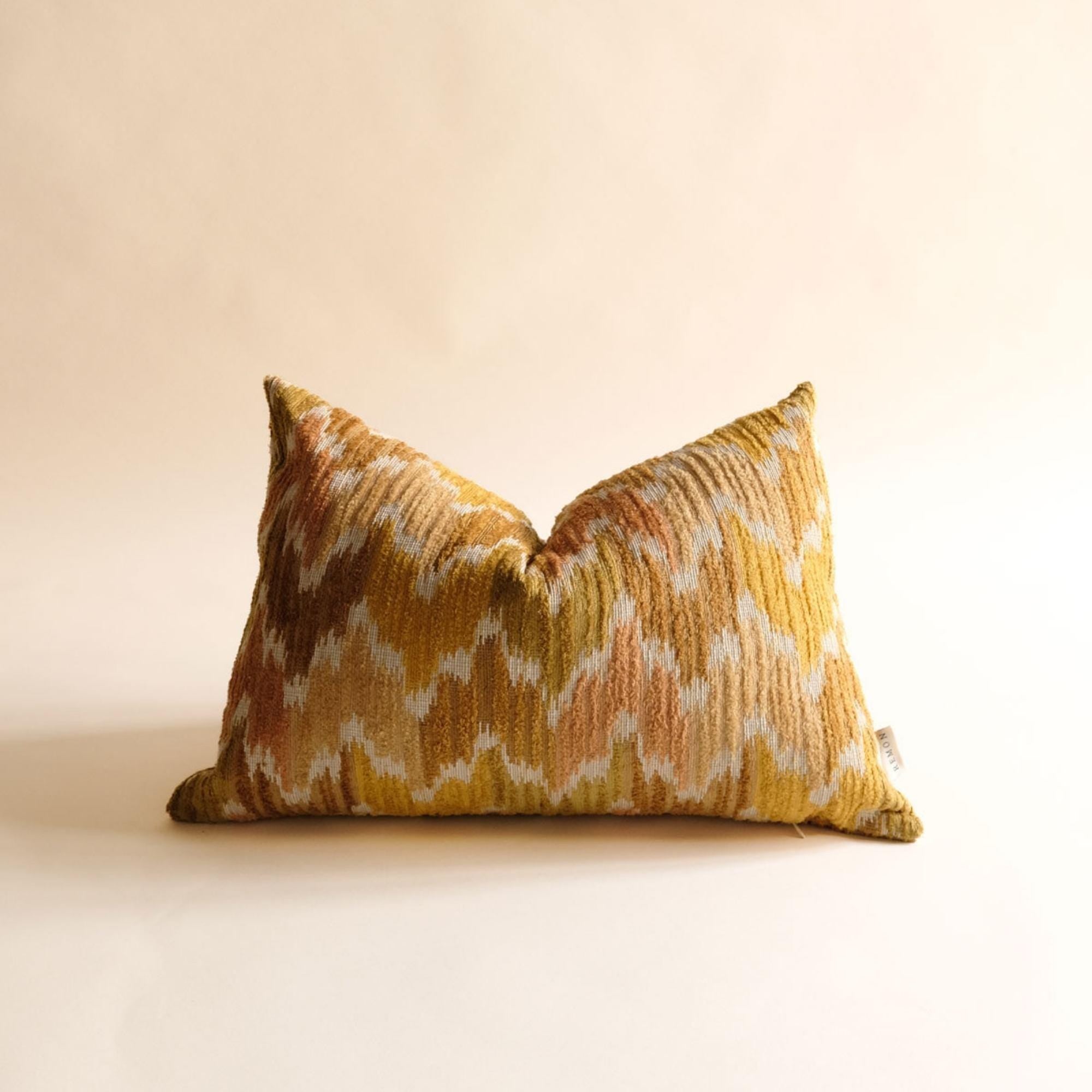 Handmade Ikat Pillow Cover – Cotton Linen Textured Fabric