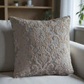 Damask Cut Velvet Pillow Cover, Rich Jewel Tones, Nordic Decor